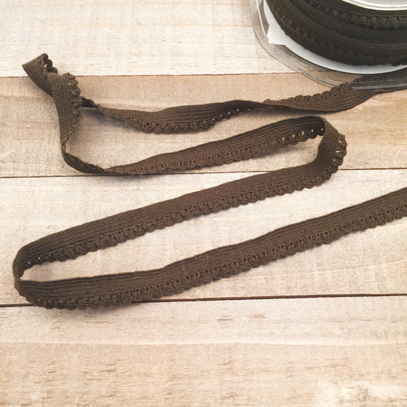 Резинка для блокнотов 10 мм с фигурным краем, цвет шололадный