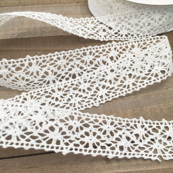 Кружево вязаное 22 мм, цвет белый