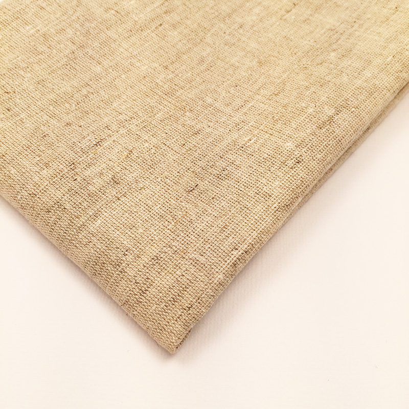 Отрез ткани 100 % лён, 50 х 50 см, цвет семена подсолнечника