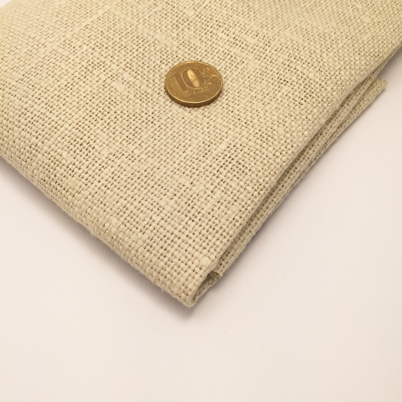 Отрез ткани 100 % лён (рогожка), 50 х 50 см, цвет кремовый