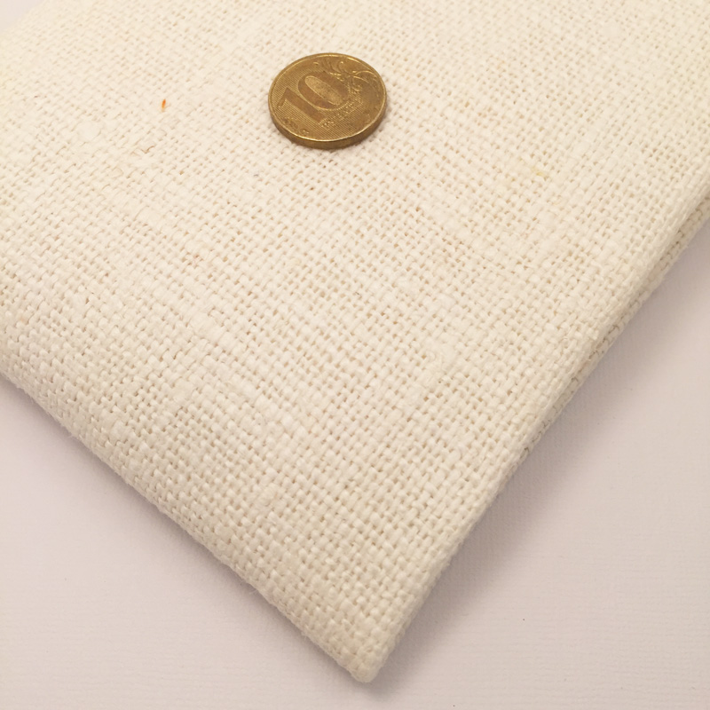 Отрез ткани 100 % лён (рогожка), 50 х 50 см, цвет молочный