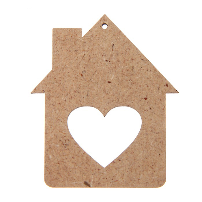 Бирочка из фанеры 3 мм "Домик с сердечком"