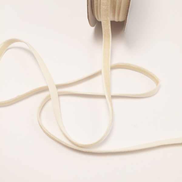 Бархатная резинка для блокнотов, цвет кремовый