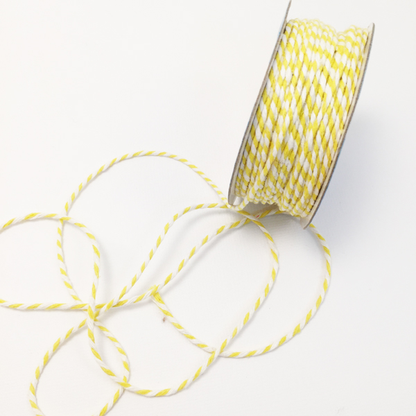 Шнур двухцветный 2 мм Gamma, Цвет жёлтый /белый.