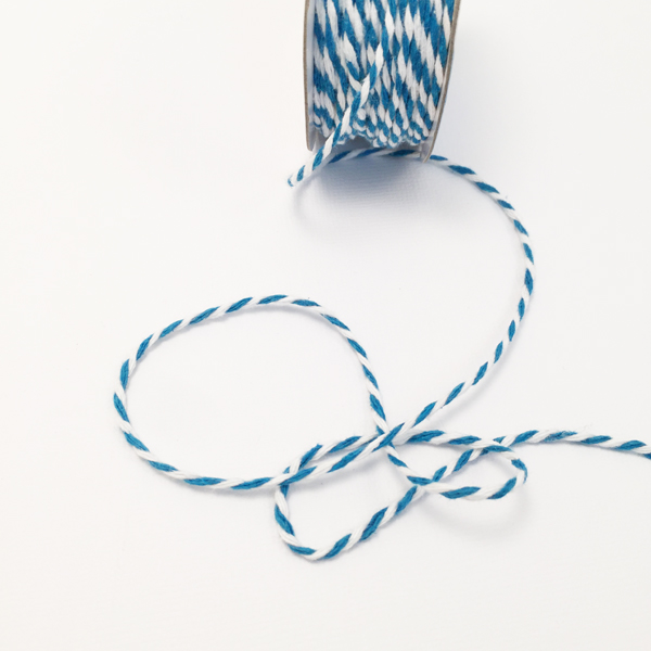 Шнур двухцветный 2 мм Gamma, Цвет бирюзовый/белый