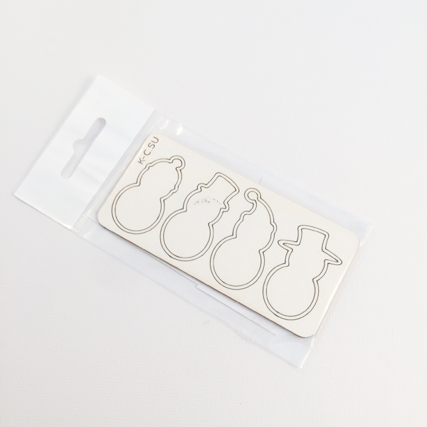 Чипборд "Снеговики контурные мини 4шт"