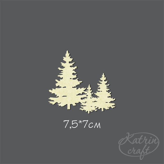 Чипборд "Три елки большие"