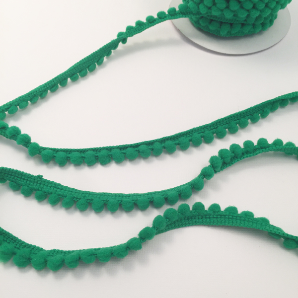 Тесьма с помпонами Blitz, цвет яркий зелёный