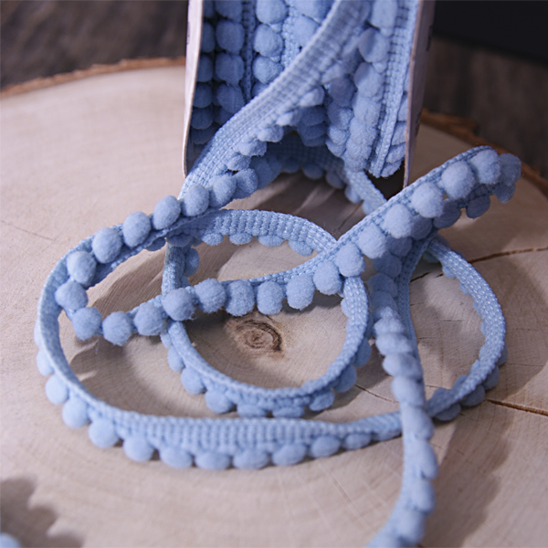 Тесьма с помпонами Blitz, цвет голубой