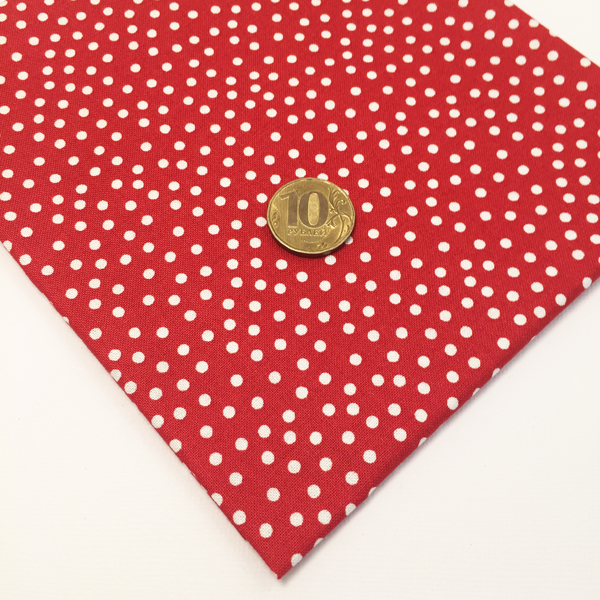 Ткань лоскутная 50 х 55 см "4517", конфетти на красном