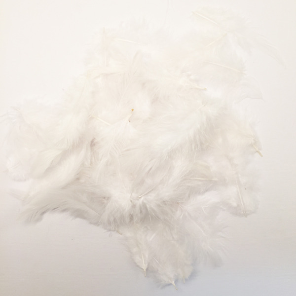 Набор перьев декоративных 5-10см MrPainter, Цвет белый