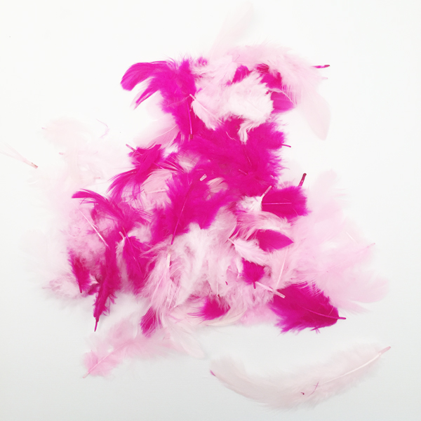 Набор перьев декоративных 5-10см MrPainter, Цвет розовый, фуксия
