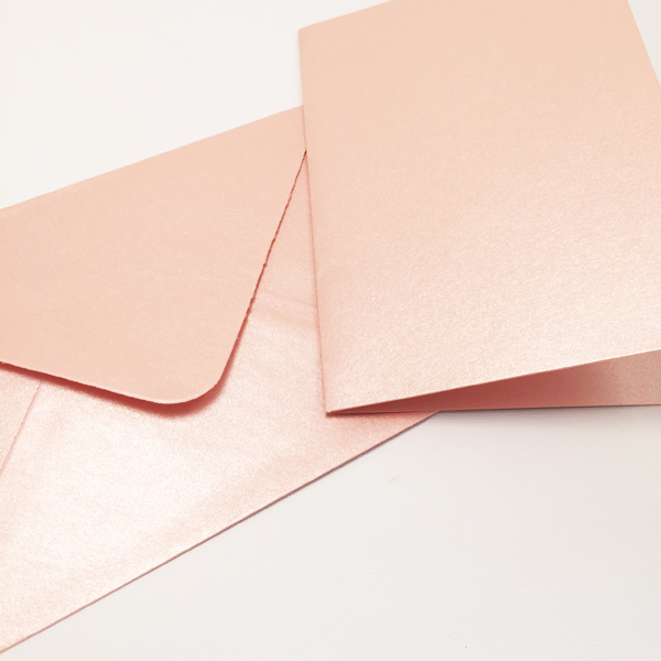 Набор заготовок для открыток с конвертами MrPainter, розовый перламутр