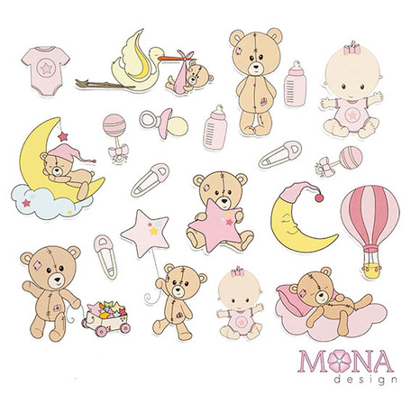 Набор картонной вырубки MONAdesign "Моя малышка"