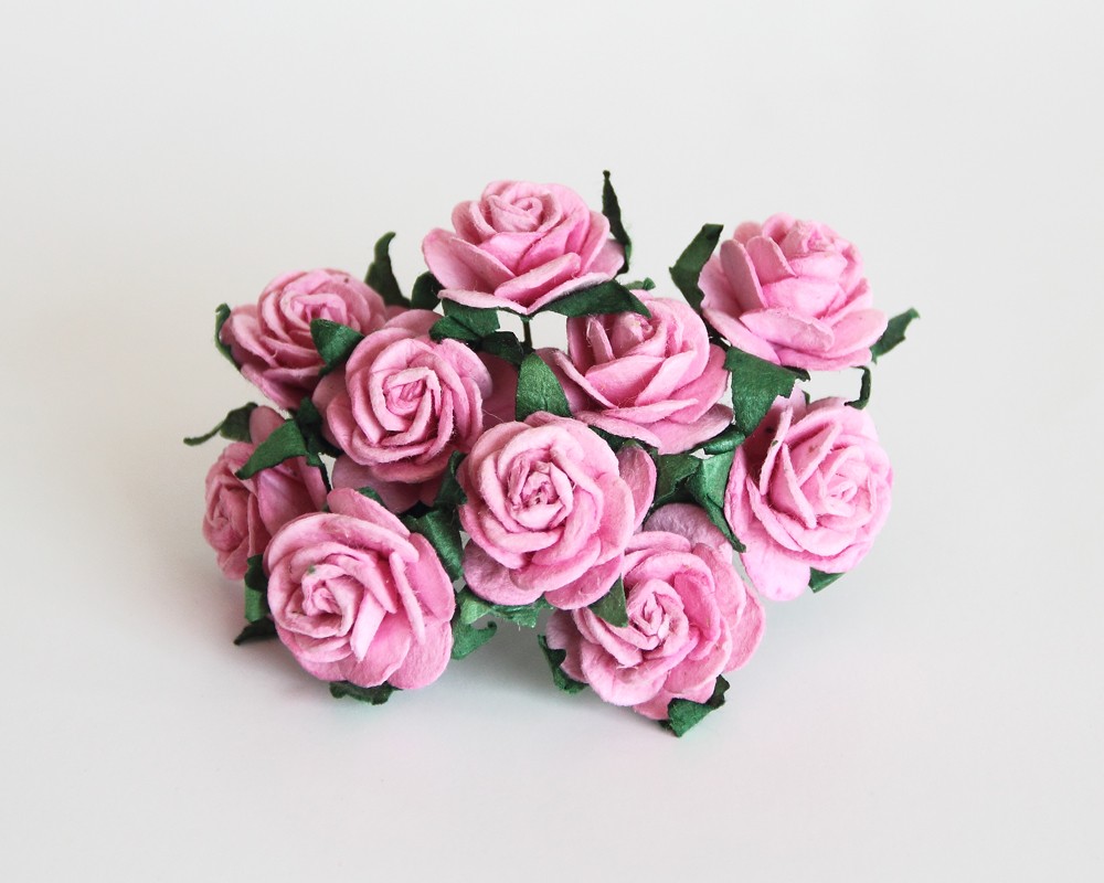 Букет розочек открытых 2 см. Цвет розовый