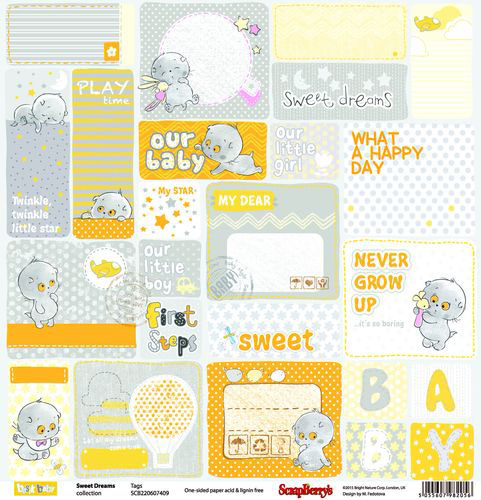 Бумага Scrapberrys " Веселое детство" Карточки АНГЛ (SB557)