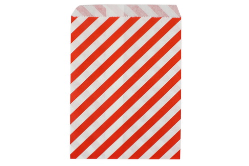 Бумажный пакет "Красная диагональная полоска"