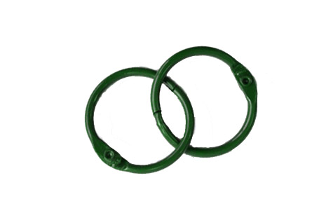Кольца для альбома 30 мм, цвет зелёный, 2 шт