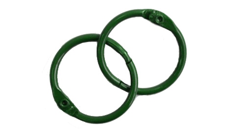 Кольца для альбома 35 мм, цвет зелёный, 2 шт