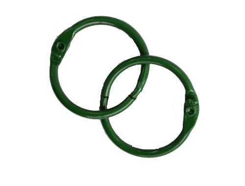 Кольца для альбома 40 мм, цвет зелёный, 2 шт