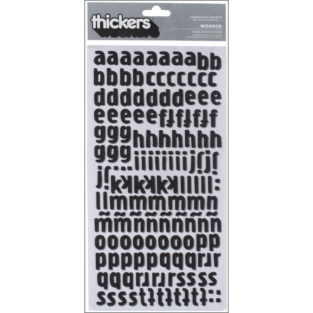 Наклейки American Crafts "Алфавит", Wonder, чёрный 15 х 27 см