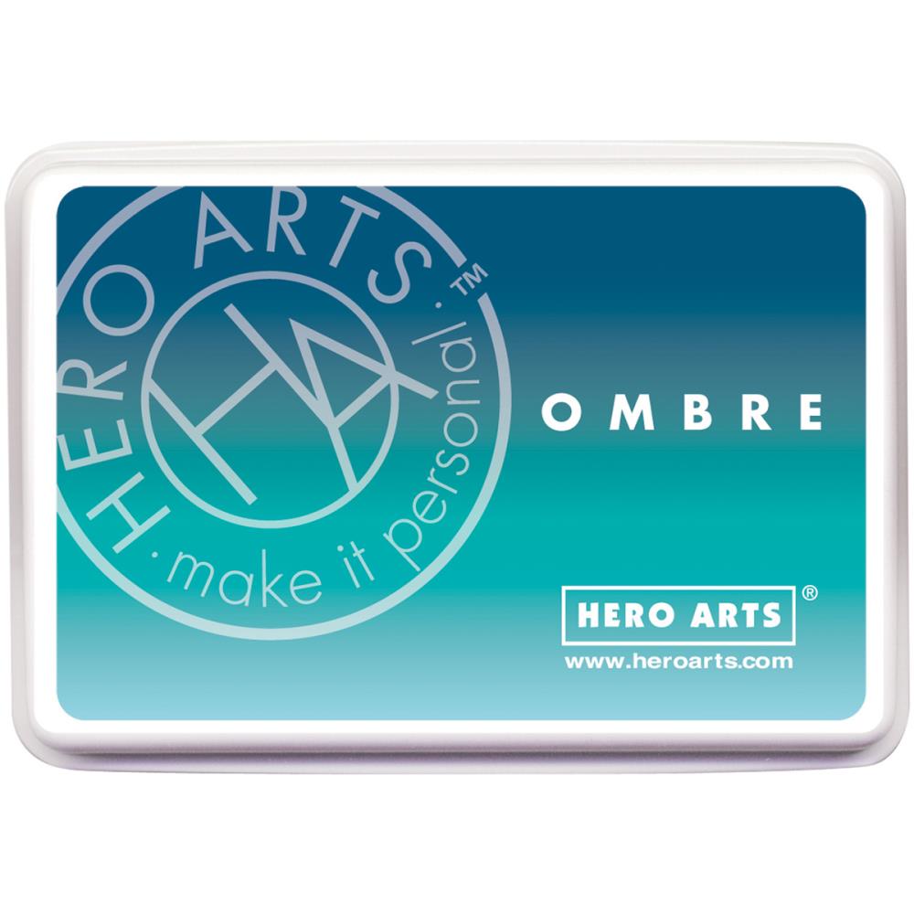 Подушечка чернильная Hero Arts "Ombre", от бирюзового к синему
