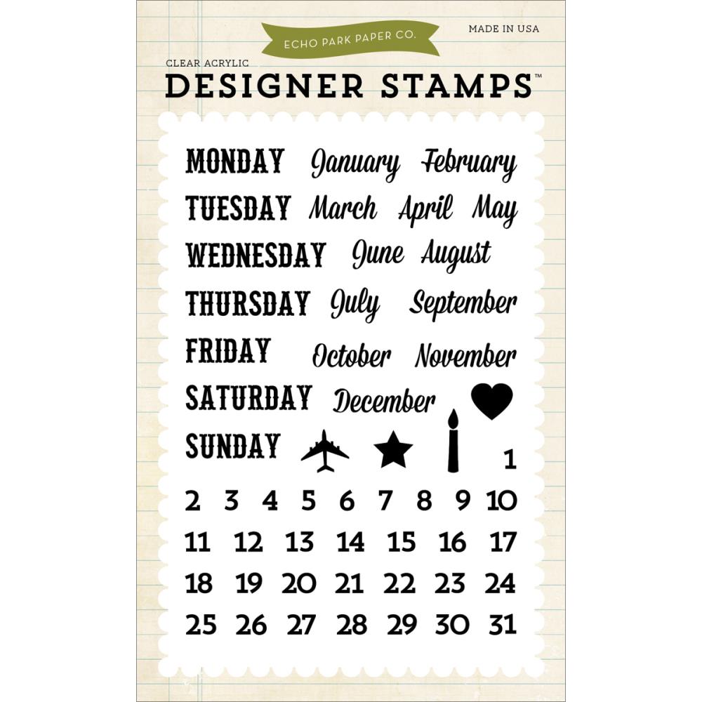 Набор штампов Echo Park "Through The Year Calendar"