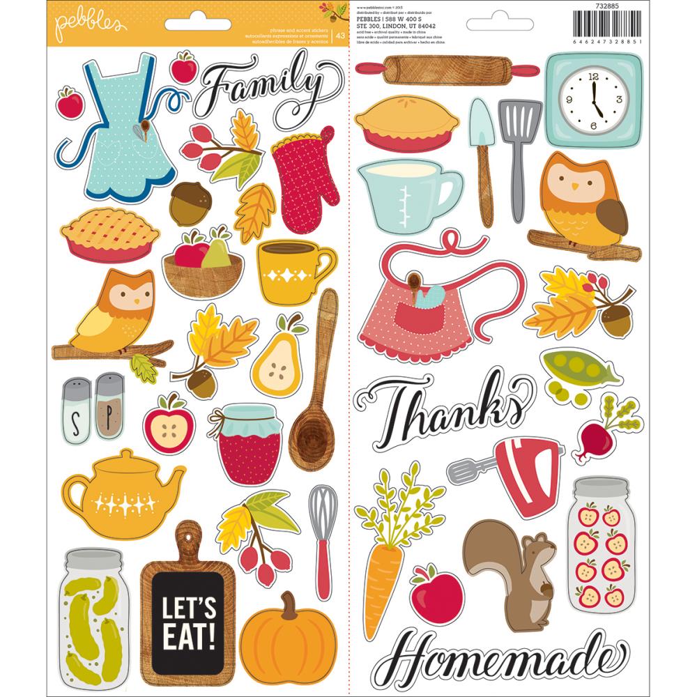 Картонные наклейки Pebbles "Harvest", 15 х 30 см