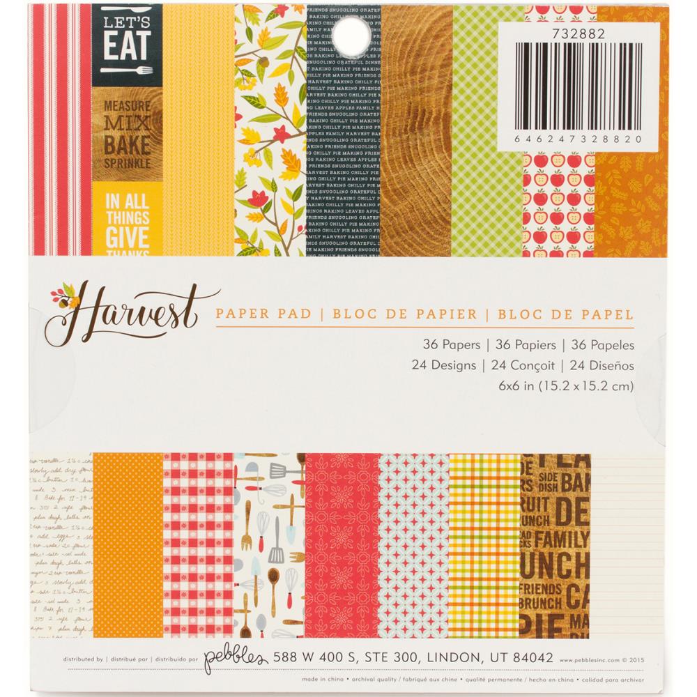 Набор бумаги 15 х 15 см Pebbles "Harvest"