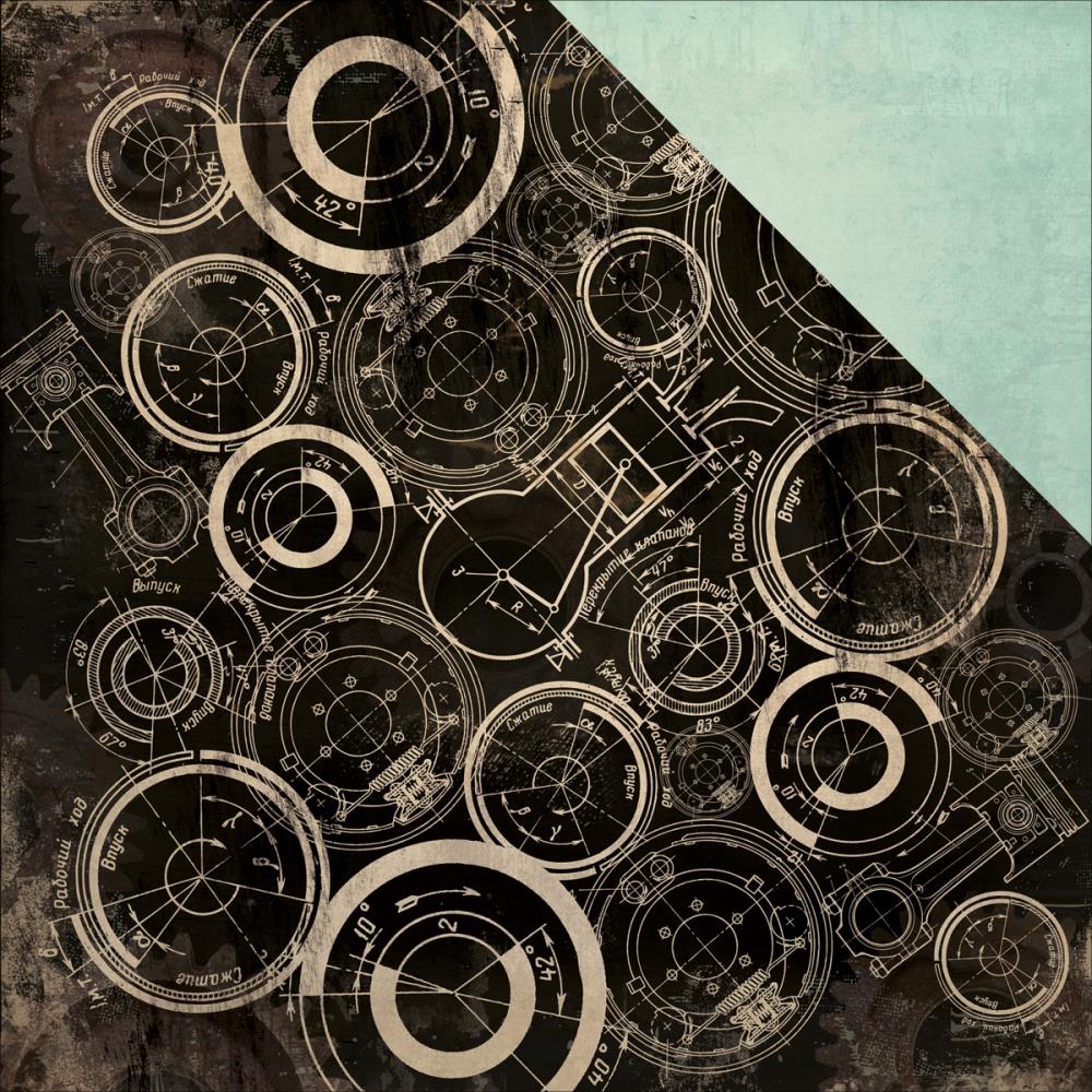 Двусторонняя бумага Kaisercraft "Time Machine" Coggler (Kaiser455)