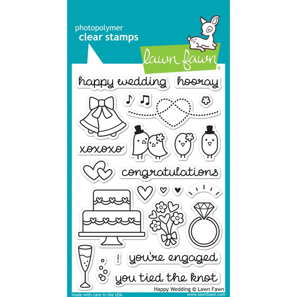 Набор штампов Lawn Fawn "Happy Wedding"