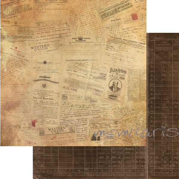 Бумага Scrapberrys "Точка Невозврата" Бортовой Журнал(SB267)