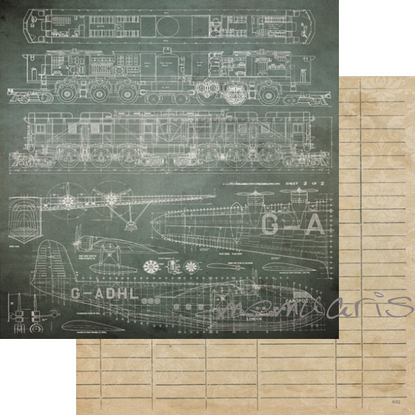 Бумага Scrapberrys "Точка Невозврата" Военные Объекты (SB269)