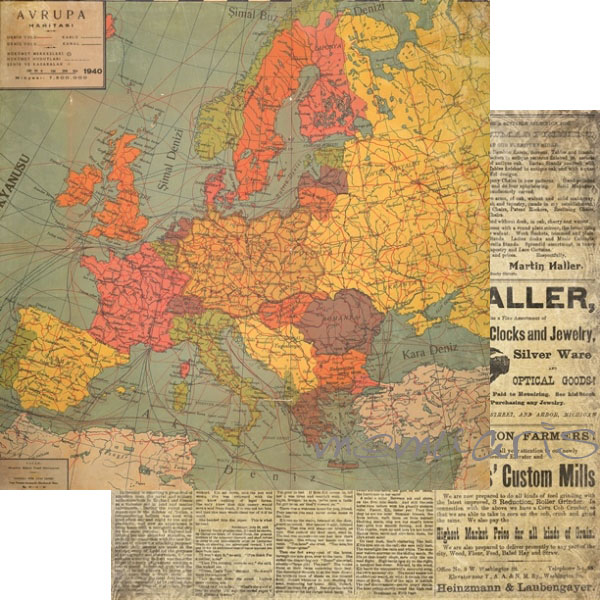 Бумага Scrapberrys "Точка Невозврата" Линии Пути (SB270)