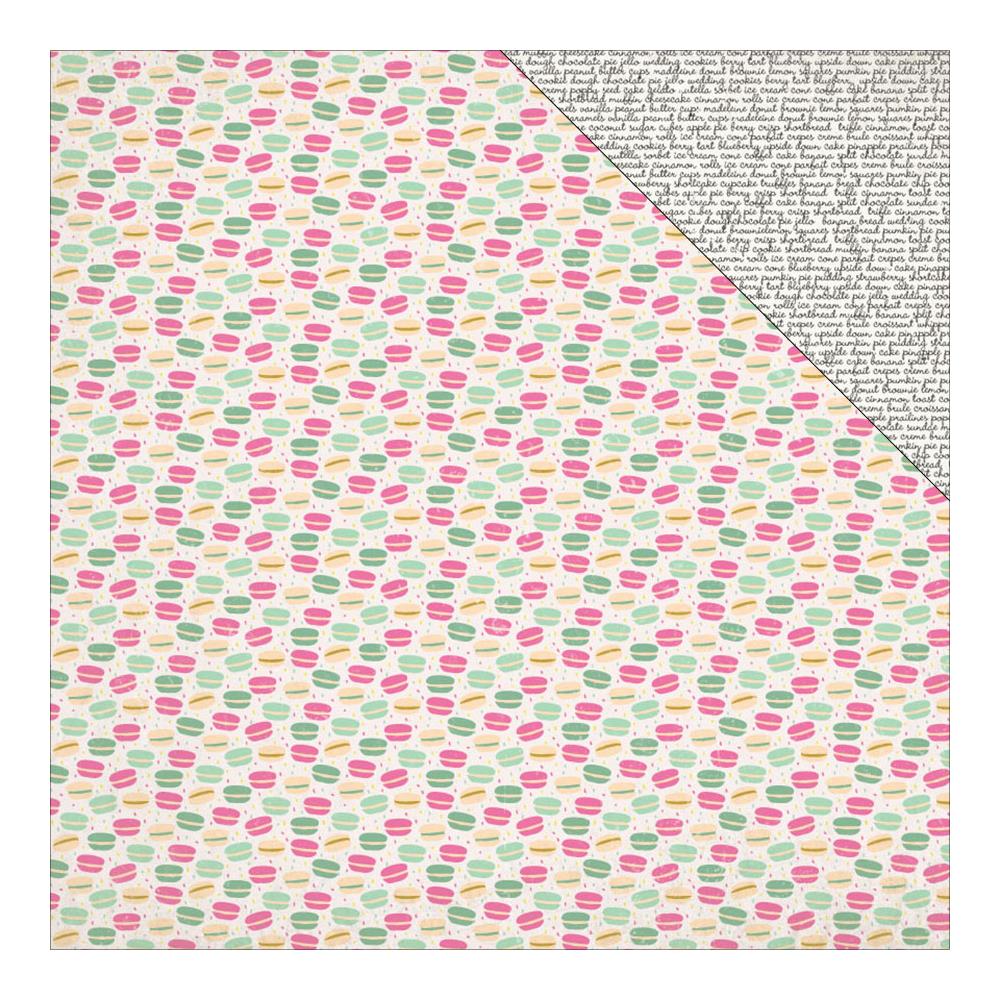 Двусторонняя бумага Authentique "Infused",Gourmet Macaroon Sweets (AU123)