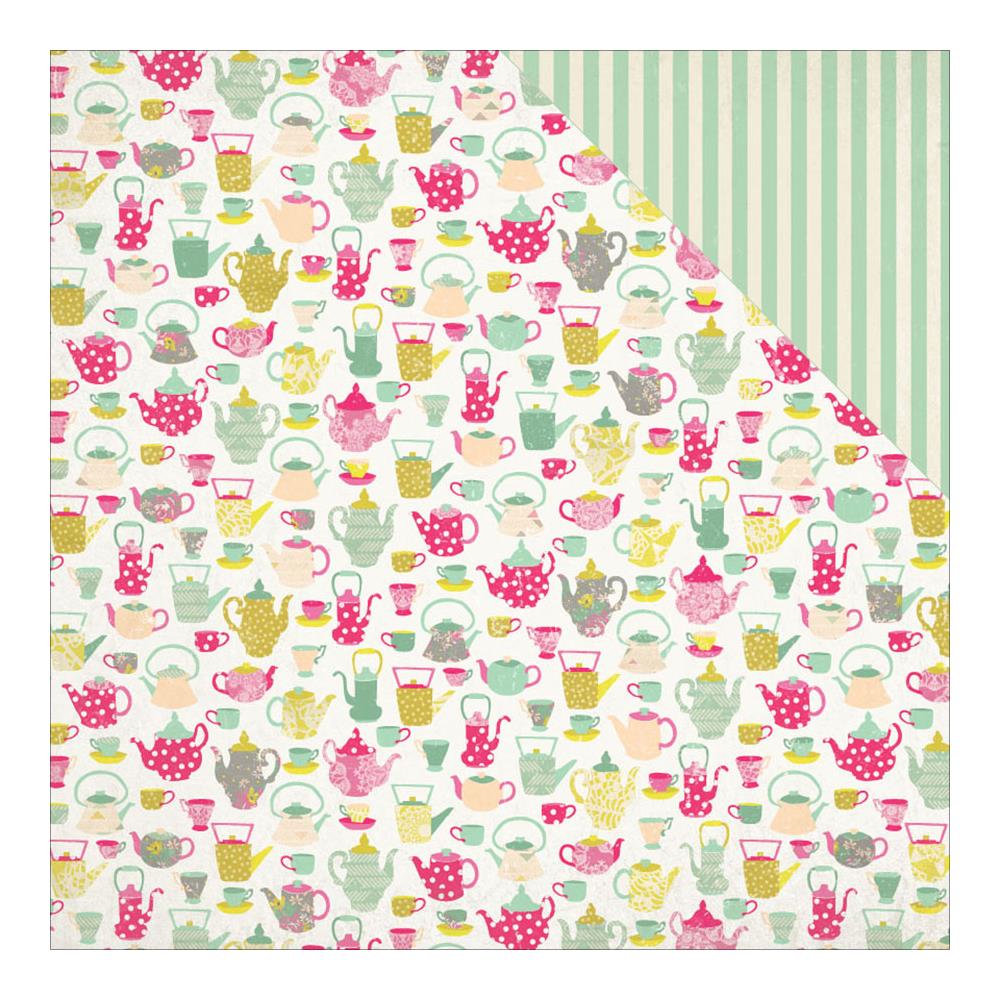 Двусторонняя бумага Authentique "Infused",Etiquette Tea (AU124)