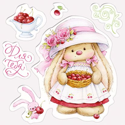 Набор штампов Scrapberrys, Коллекция "Ягода, Вишня