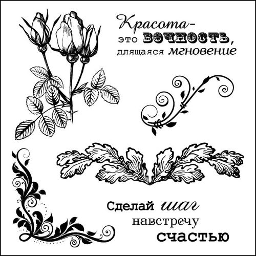 Набор штампов Scrapberrys "Элегия. Красота - это вечность"