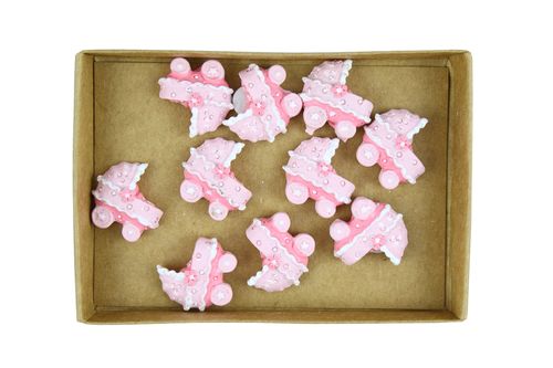 Декоративное украшение Scrapberrys "Детская коляска розовая" (337)