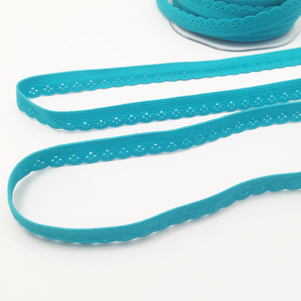 Резинка для блокнотов 12 мм с фигурным краем, цвет бирюзовый