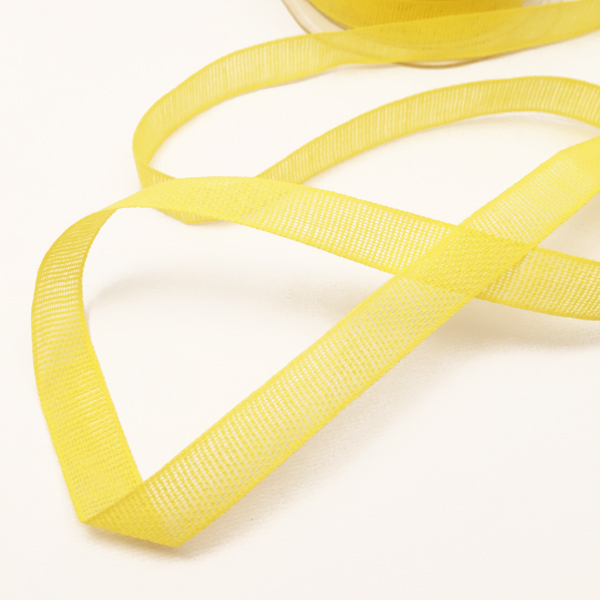 Лента льняная 18 мм, цвет жёлтый
