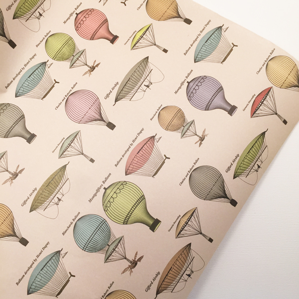 Бумага в рулоне 100 х 70 см,воздушные шары и дирижабли