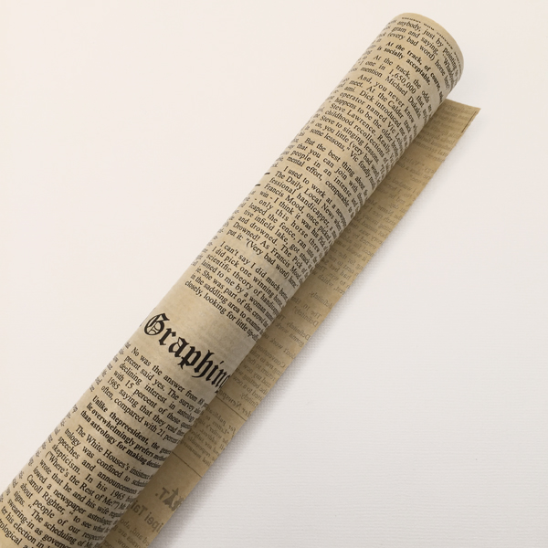Бумага крафт 100 х 70 см с рисунком "Газета" ,цвет натуральный