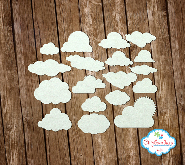 Чипборд Chipboards "Коллекция "Premium". Облачка."