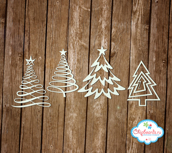 Чипборд Chipboards "Коллекция "Premium". Елки креативные"