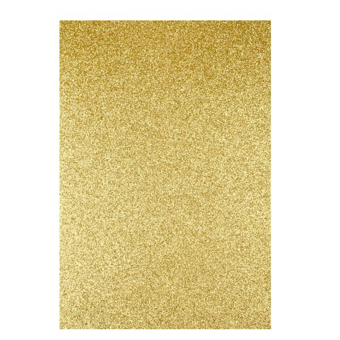 Фоамиран 20 х 30 см, цвет золотой с блёстками