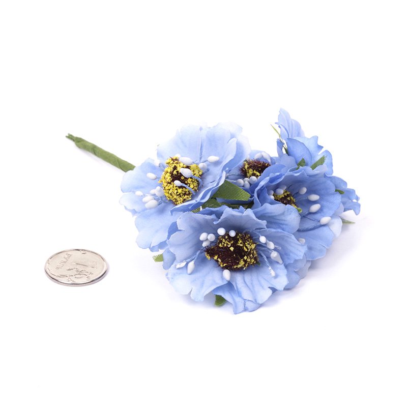 Букет тканевых бегоний, цвет голубой