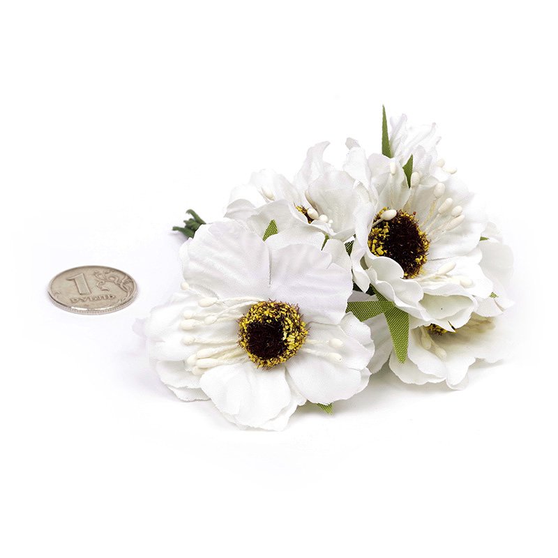 Букет тканевых бегоний, цвет кремовый