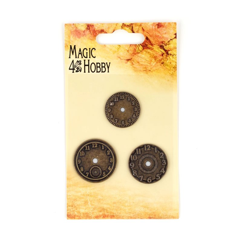 Набор металлических украшения "Циферблаты"