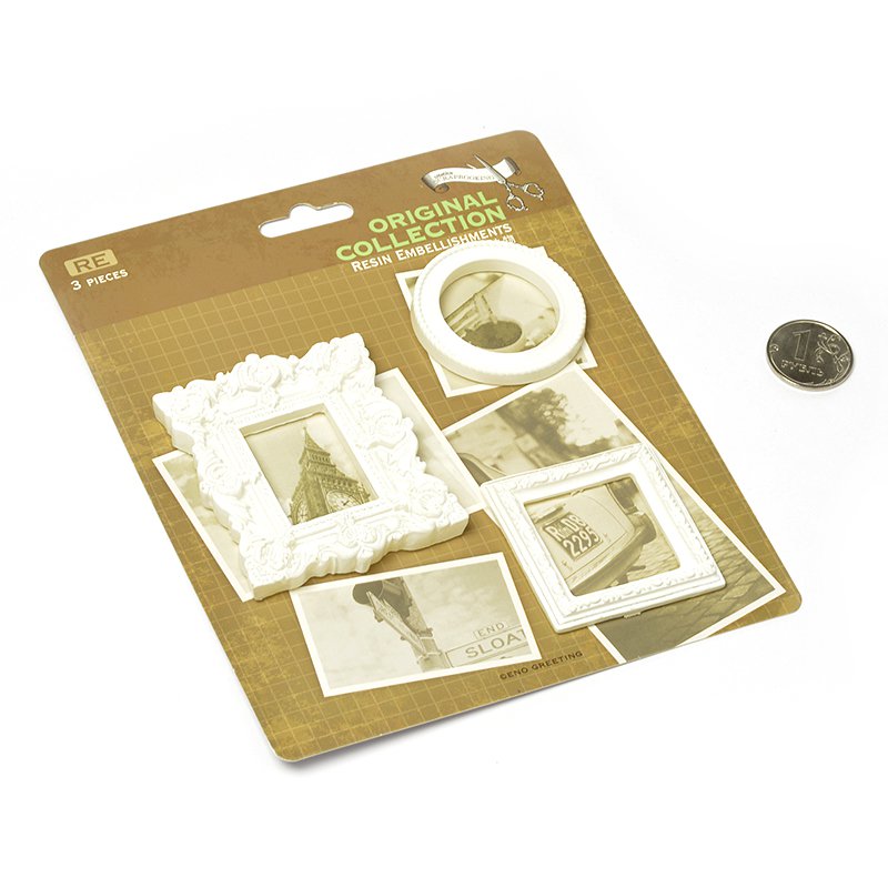 Набор пластиковых рамочек 3 шт, цвет белый